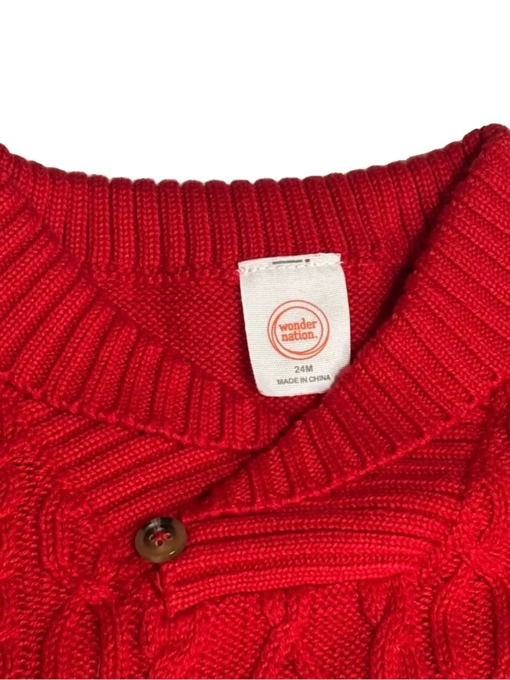 Wonder Nation Baby Unisex Red Cable Knit Coverall 24 Months Christmas Holiday